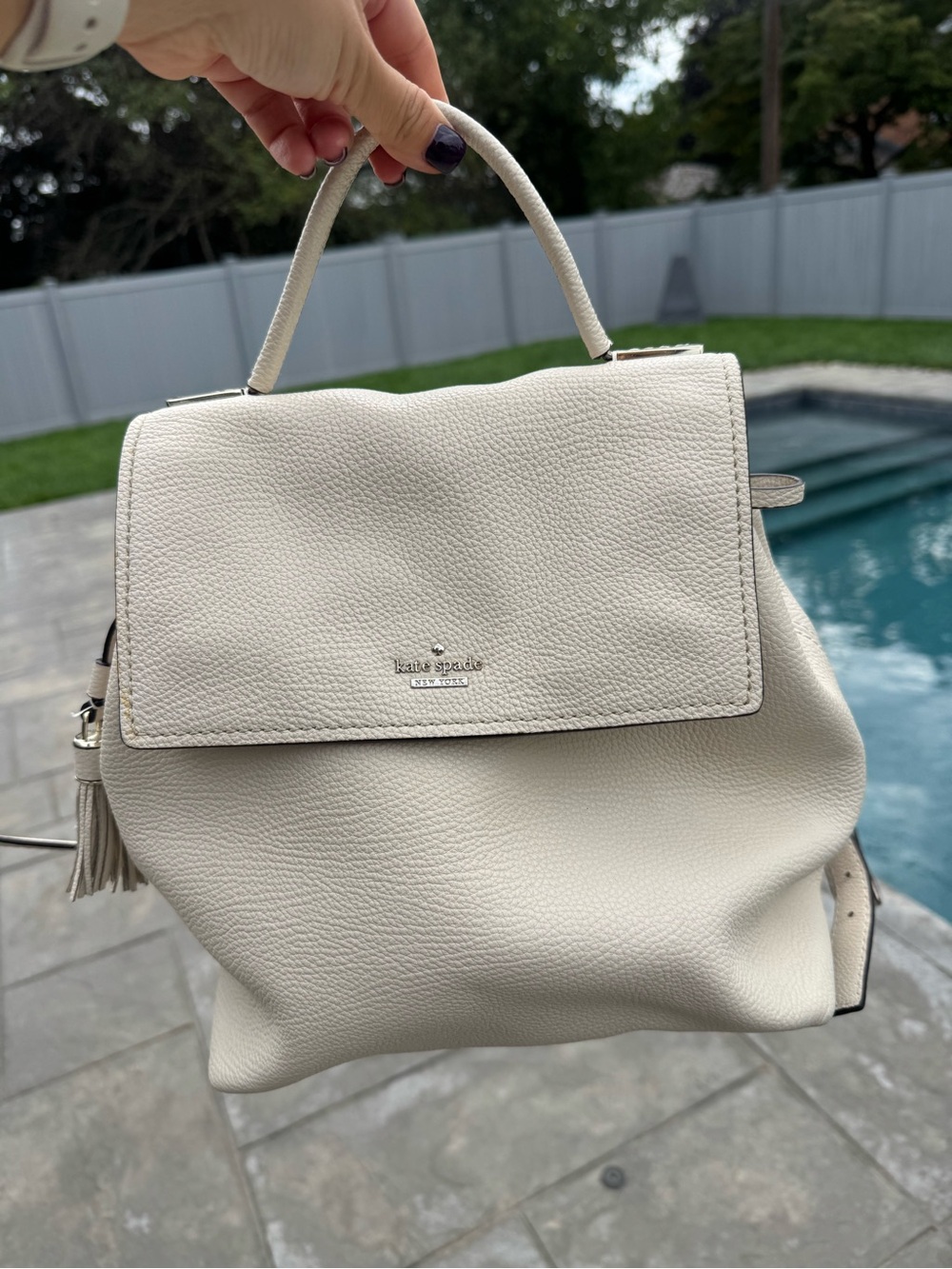 Kate Spade Cream Leather Backpack